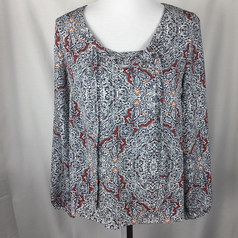 LAUNDRY BY SHELLI SEGAL LOS ANGELES BLOUSE Paisley Print